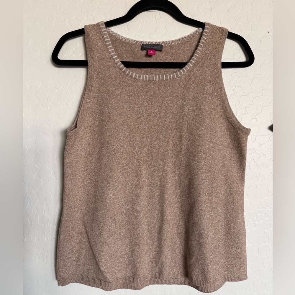 VINCE CAMUTO Women's Tan Sleeveless Knit Top - Small